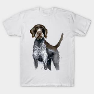 German Wirehaired Pointer Watercolor Painting T-Shirt